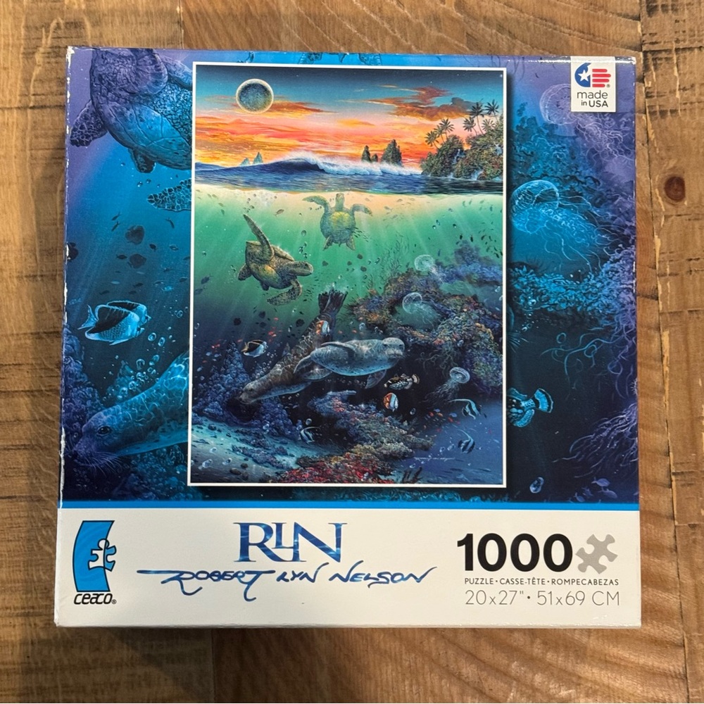 Ceaco Robert Lyn Nelson Ocean Turtle Seal 1000 Piece Puzzle Sealed
